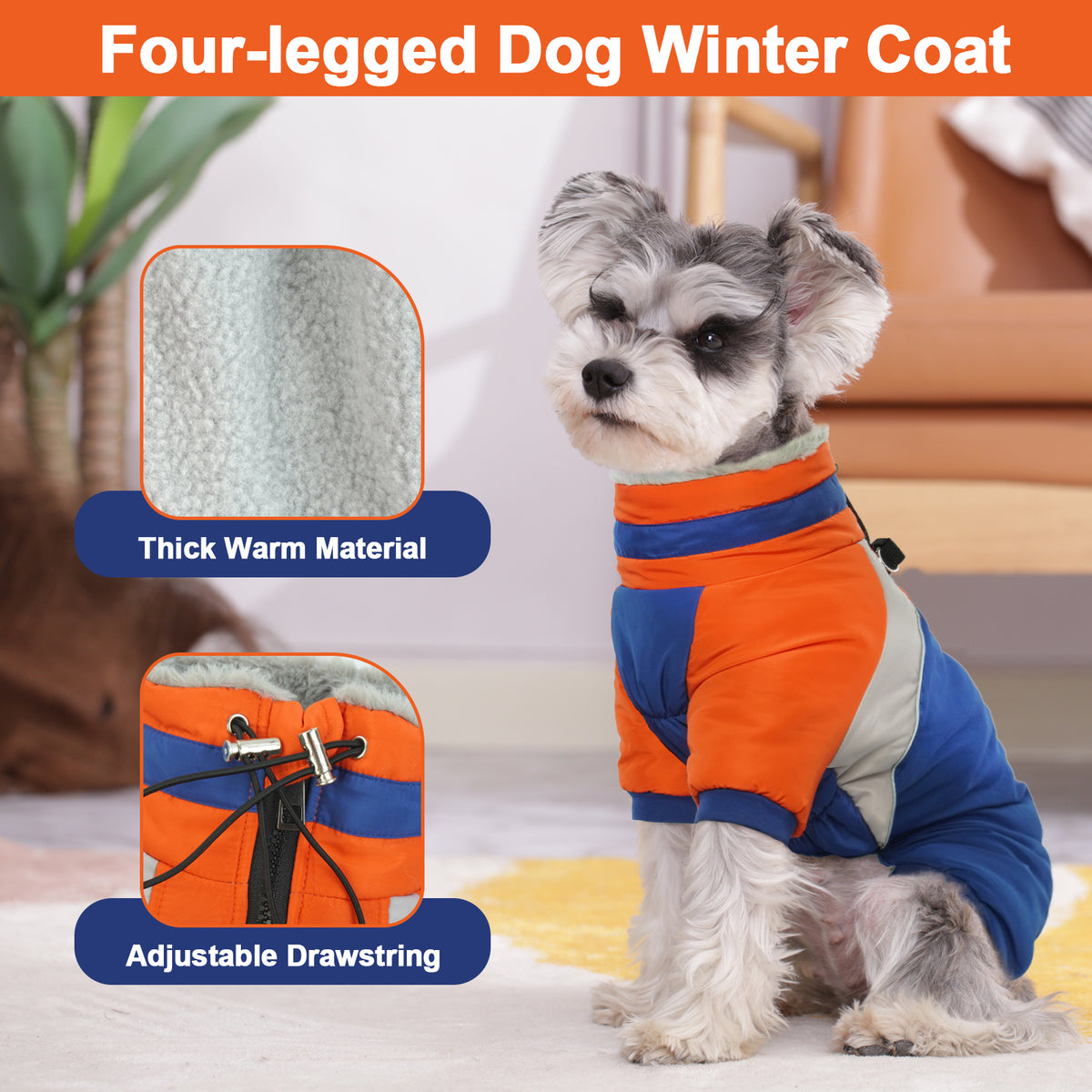 Adjustable Dog Winter Coat Warm Dog Jacket KUOSER