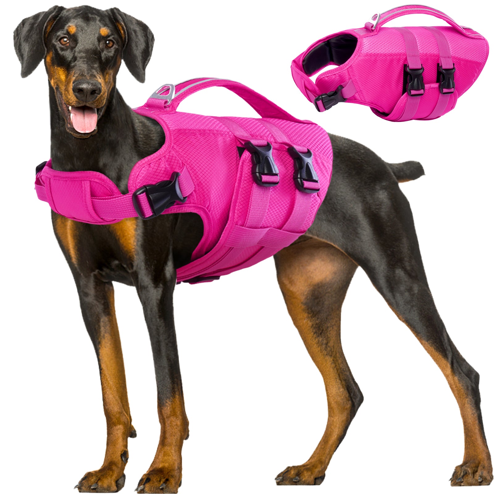 thumbnail image 2 of Kuoser Dog Life Jacket - High Flotation Pet Vest For Swimming & Boating, Multiple Sizes Available 2 of 13