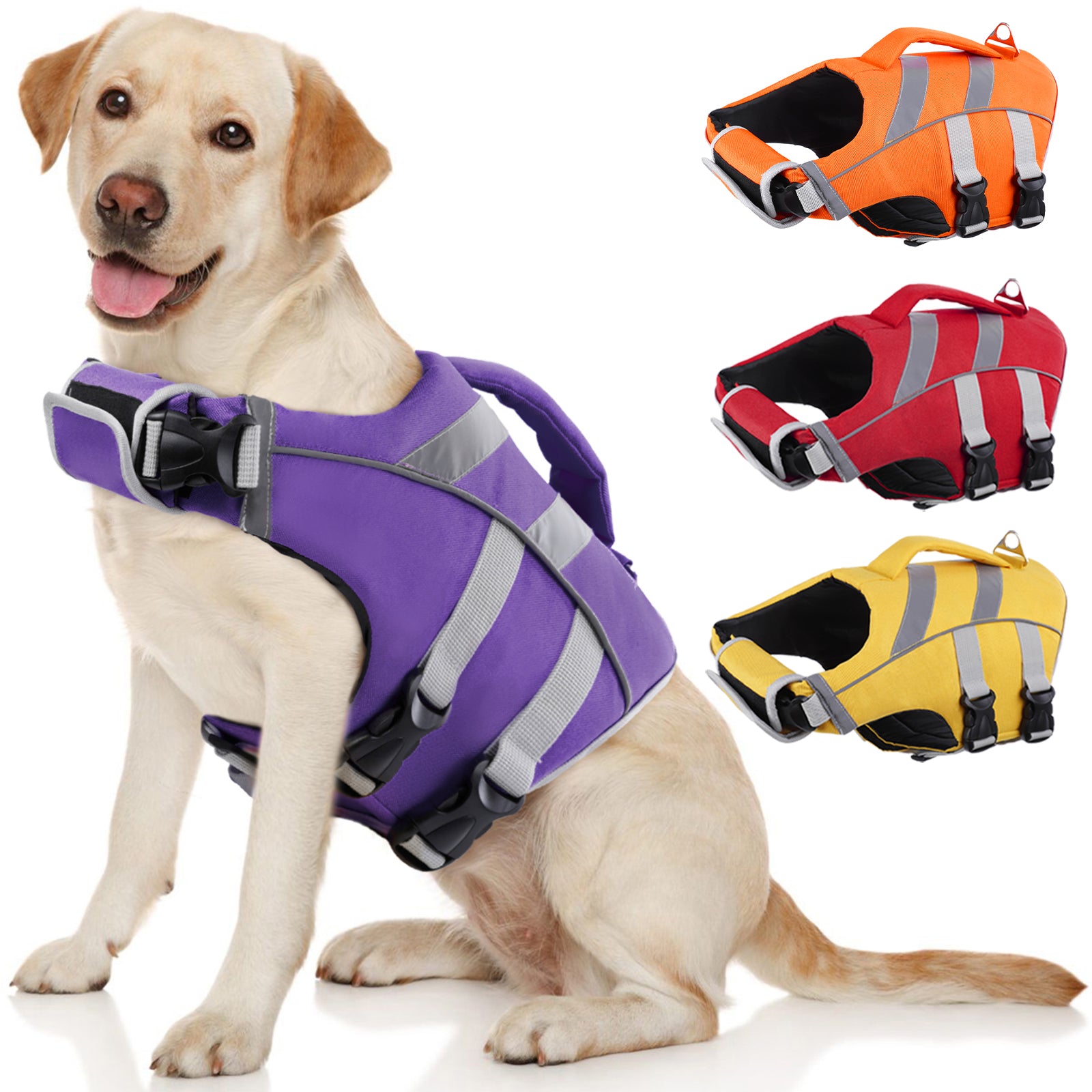 Dog Life Jacket with Reflective Strips – KUOSER - Main Image