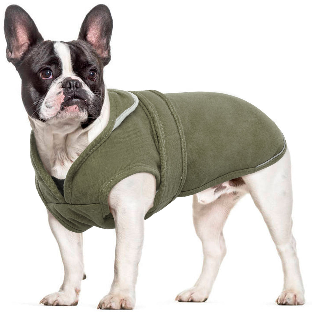 French Bulldog Green Carhartt Dog Coat Canvas Dog Winter Coat