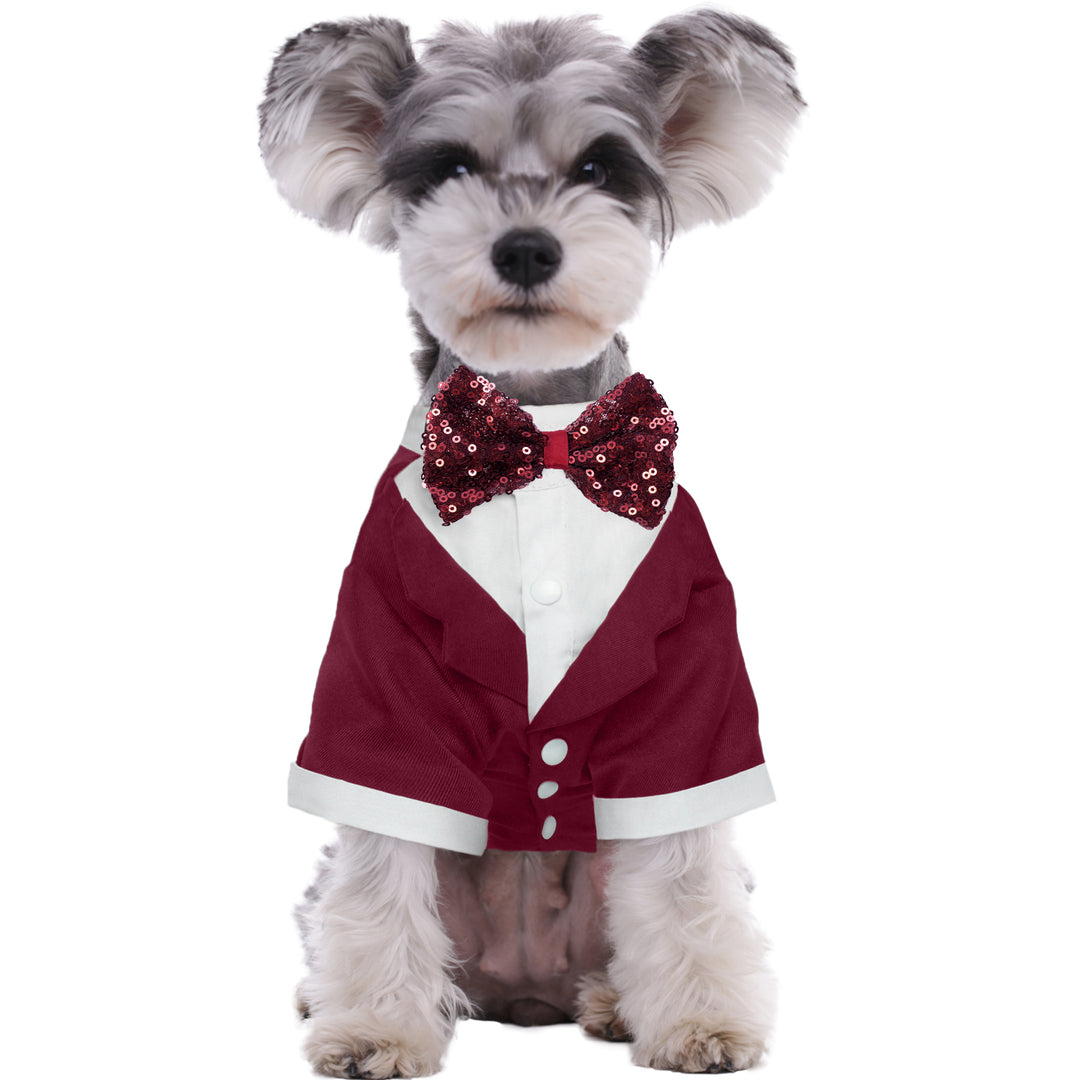 Dog Tuxedo, Dog Wedding Suit with Bow Tie Formal Dog Tux – KUOSER