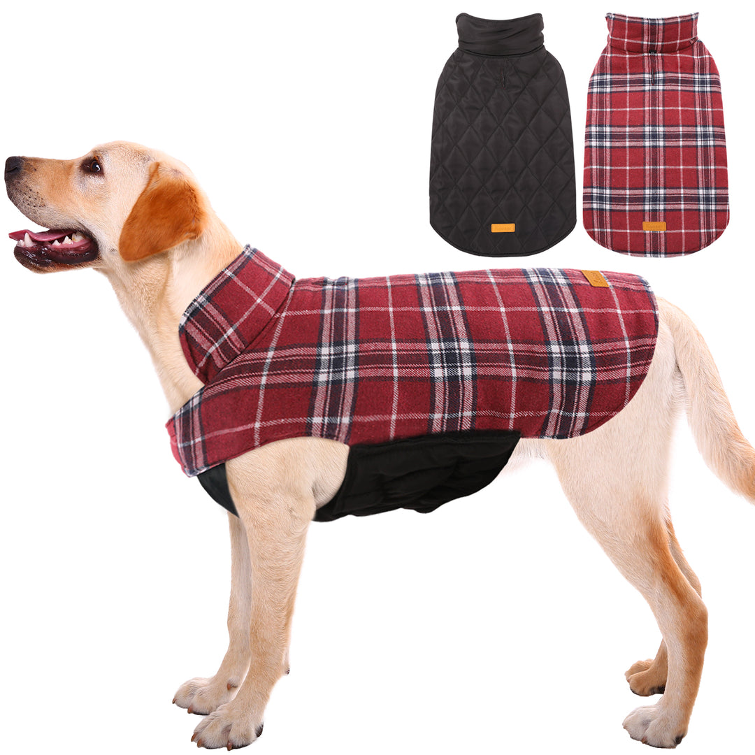 Kuoser Warm Dog Coat, Reversible Dog Jacket Waterproof Dog Winter