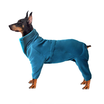 blue High Neck Dog Coats with Legs